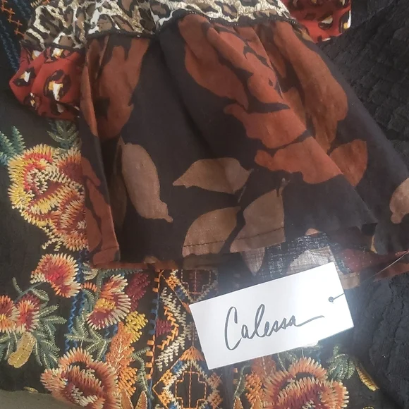 Boho 3XL Gypsy Art Embroidered Bell Tunic Top - Picture 11 of 12